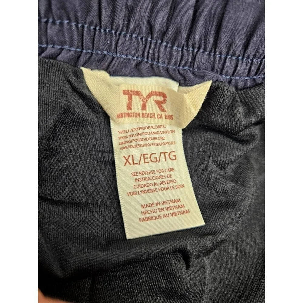 New Tyr Paint Stripe Boardshorts Mens XL Navy Turquoise Swim Trunks
